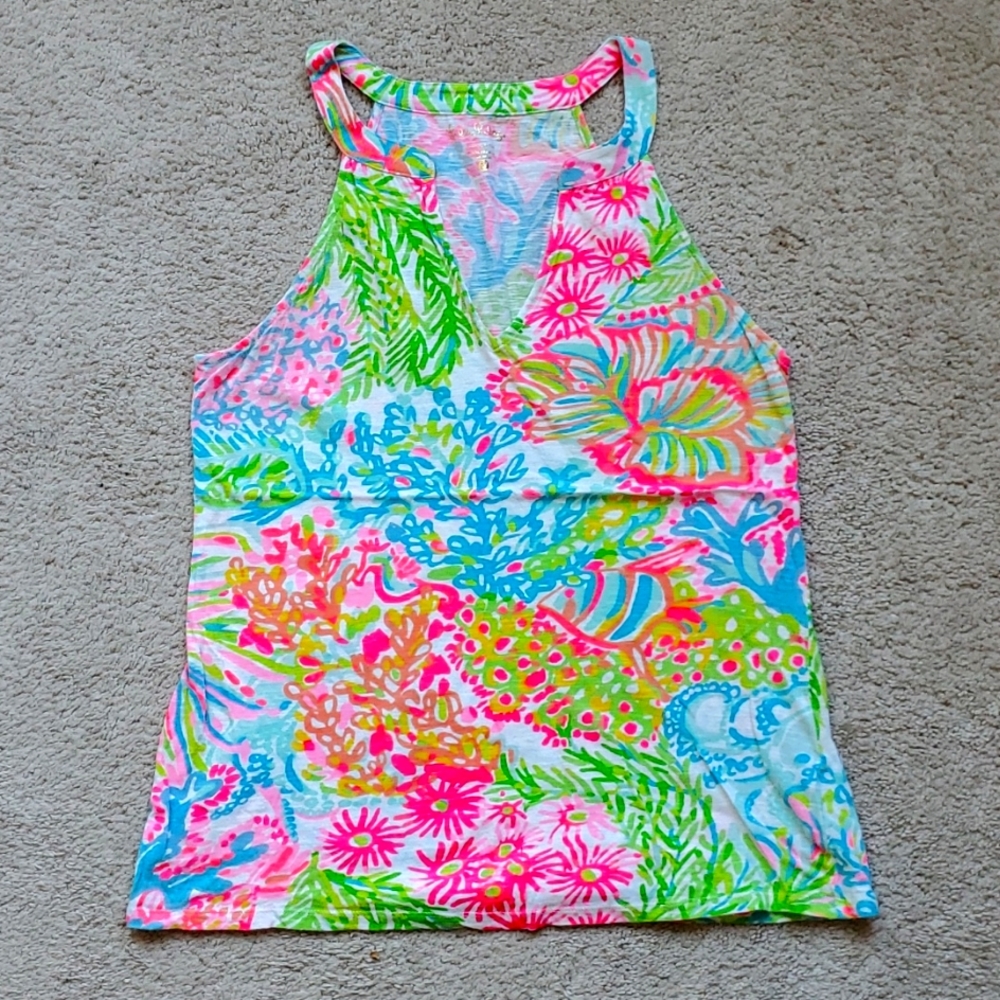 EUC Lilly Pulitzer Arya Tank Size M *Bright* - No Fading